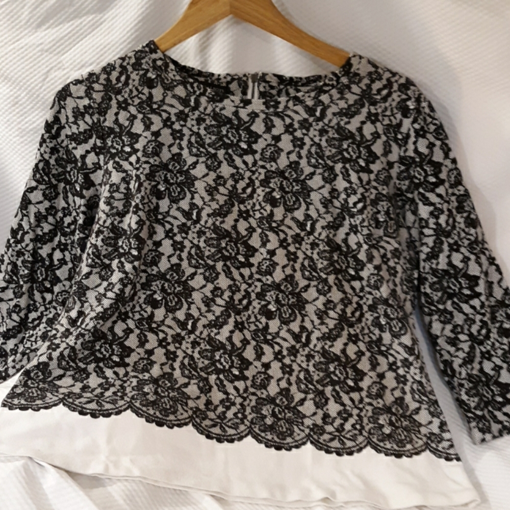 Talbots women's size small shirt black and white